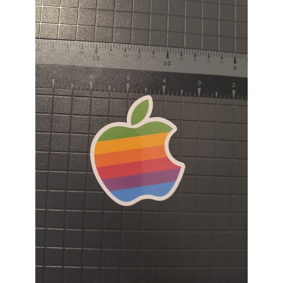 Apple Logo Vintage Premium Sticker Waterproof Vinyl (3 Pack) - Picture 2 of 4